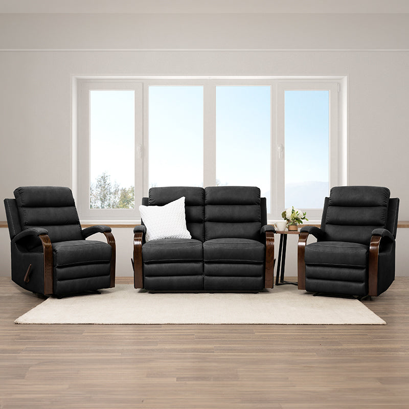 Alamo 2 Seater Fabric Recliner - Jet