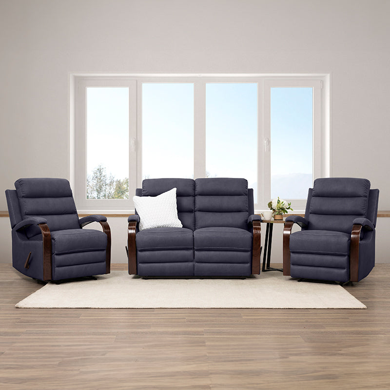 Alamo 2 Seater Fabric Recliner - Navy