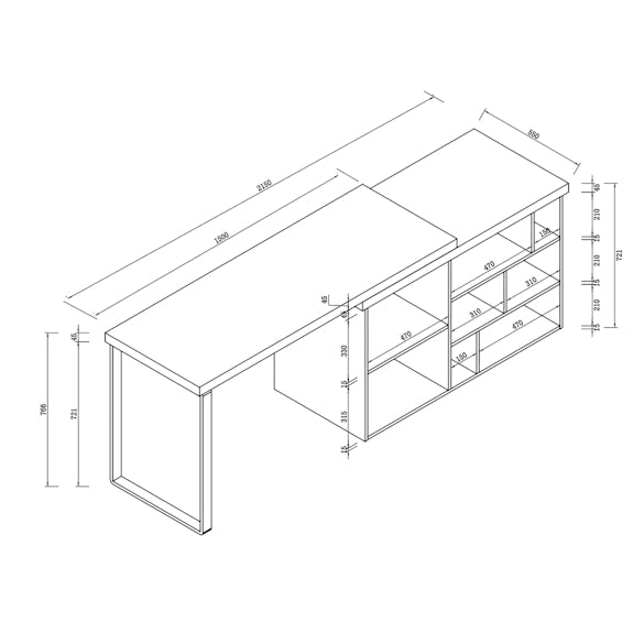 Aspire Desk - Light Oak/White