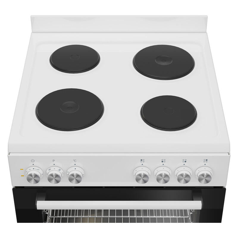 Beko 60cm Electric Upright Cooker With Electric Cooktop - White