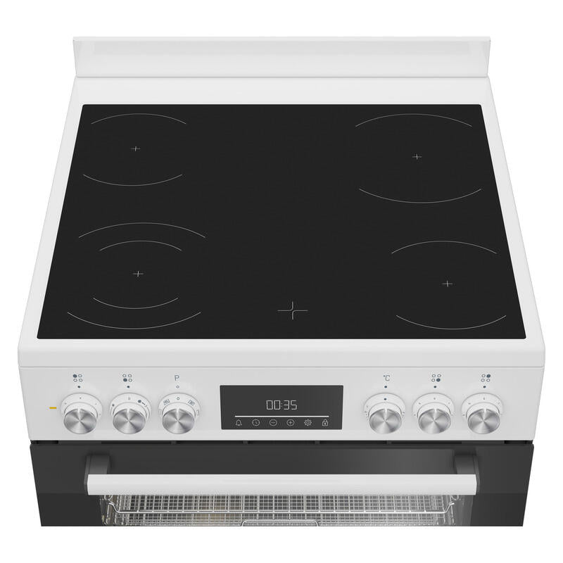 Beko 60cm Freestanding Oven with Ceramic Cooktop - White