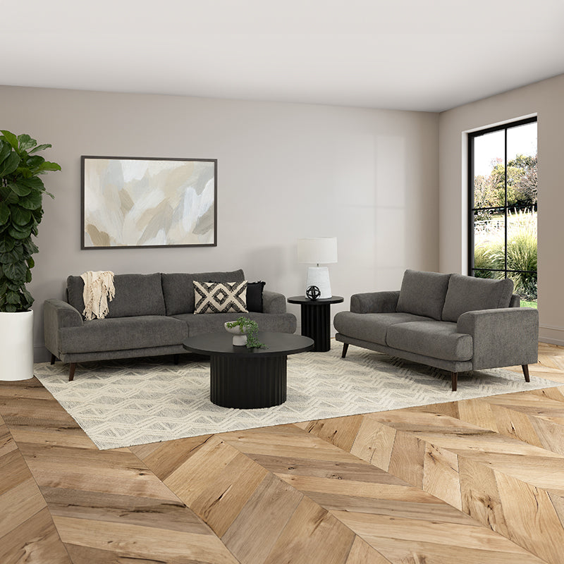 Bianca 3 Seater Fabric Sofa - Dark Grey