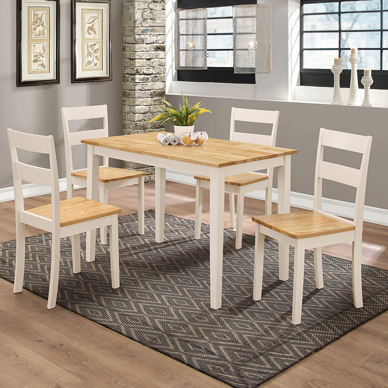 Bondi II 5 Piece Timber Dining Suite - Oak/White