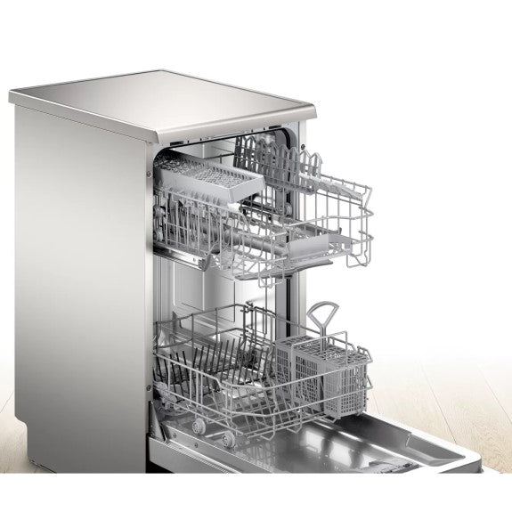 Bosch 45cm Series 6 Freestanding Slimline Dishwasher - Stainless Steel