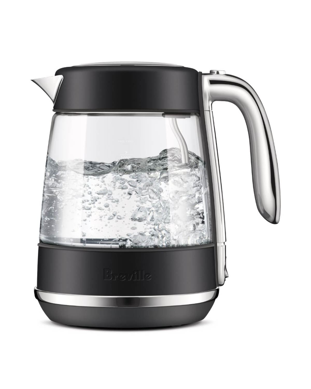 Breville 1.7L the Crystal Luxe Glass Kettle - Black Truffle