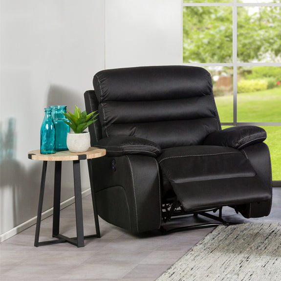 Capri Lamp Table - Light Oak/Black