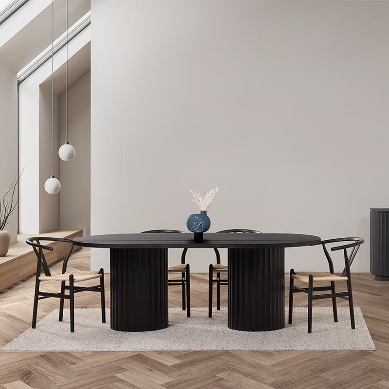 Caesar 240cm Dining Table - Messmate/Black