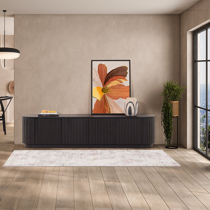 Caesar 2062mm Timber Entertainment Unit - Messmate/Black