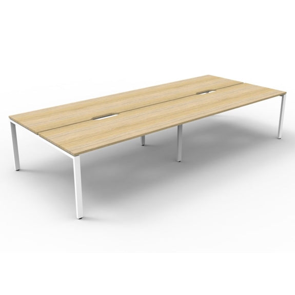 Deluxe Rapid Infinity Desk - Oak/White