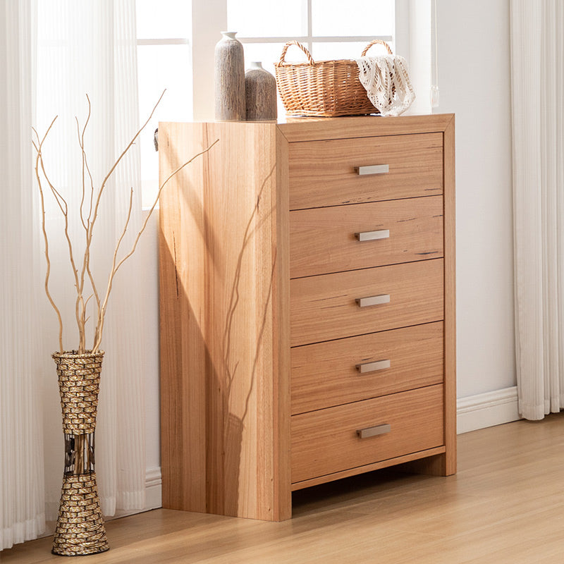 Eva 4 Piece King Timber Bedroom Suite - Messmate/Natural
