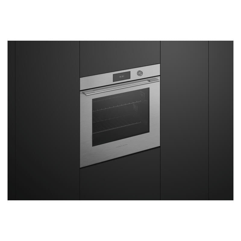 Fisher & Paykel 76cm Contemporary Pyrolytic Oven - Brushed Silver Glass (Series 9)