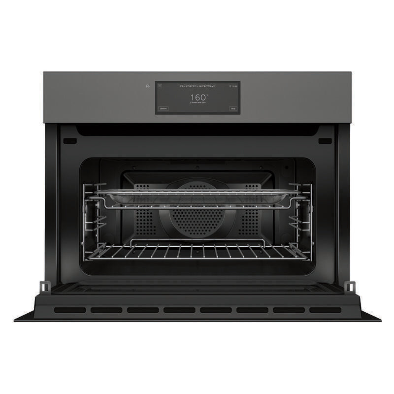 Fisher & Paykel 60cm Minimal Handleless Compact Combi-Microwave Oven - Grey Glass (Series 11)