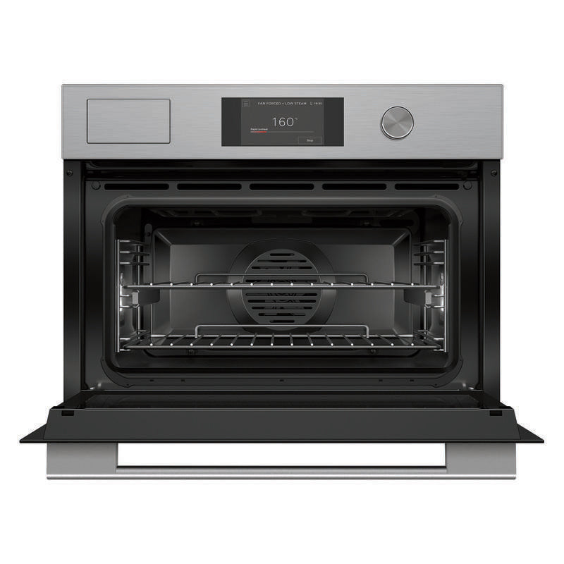 Fisher & Paykel 60cm Contemporary Compact Combi-Steam Oven - Brushed Silver Glass (Series 7)