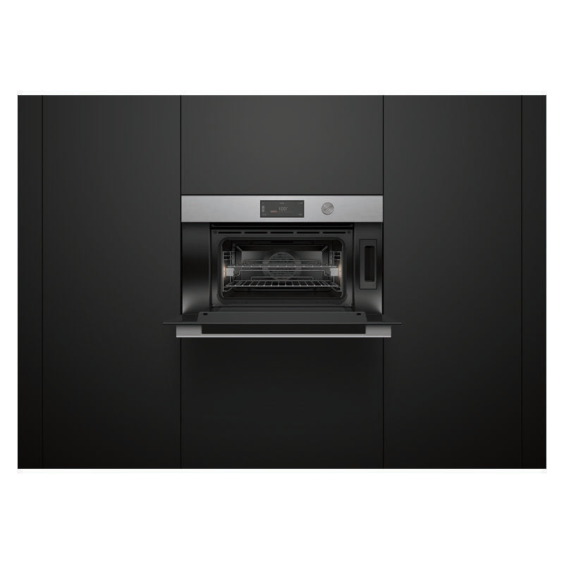 Fisher & Paykel 76cm Contemporary Compact Combi-Steam Oven - Brushed Silver Glass (Series 9)