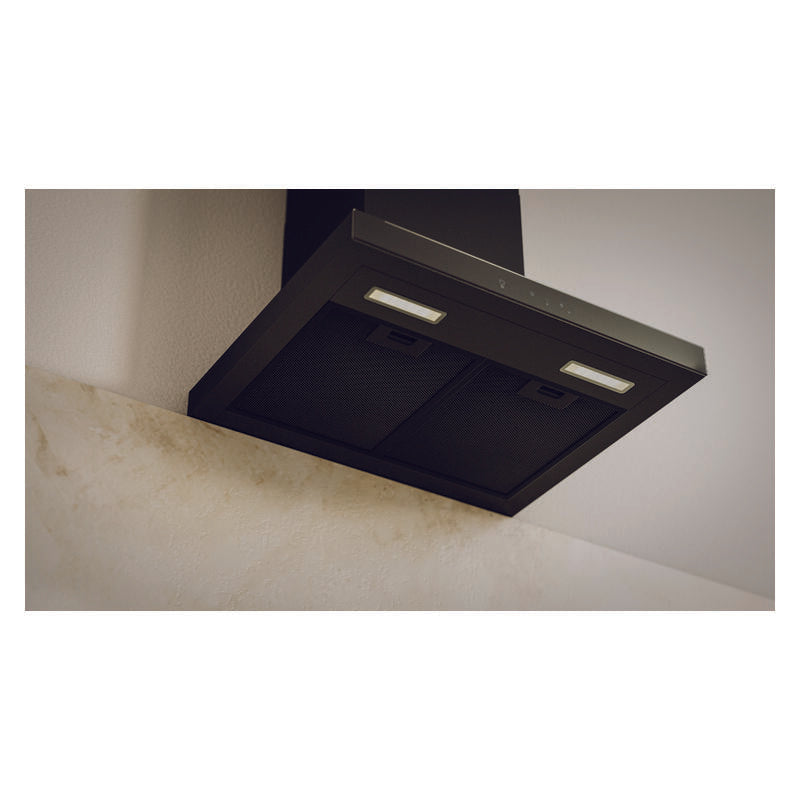 Haier 60cm 600 Series Box Chimney Wall Rangehood, Hood to Hob - Black