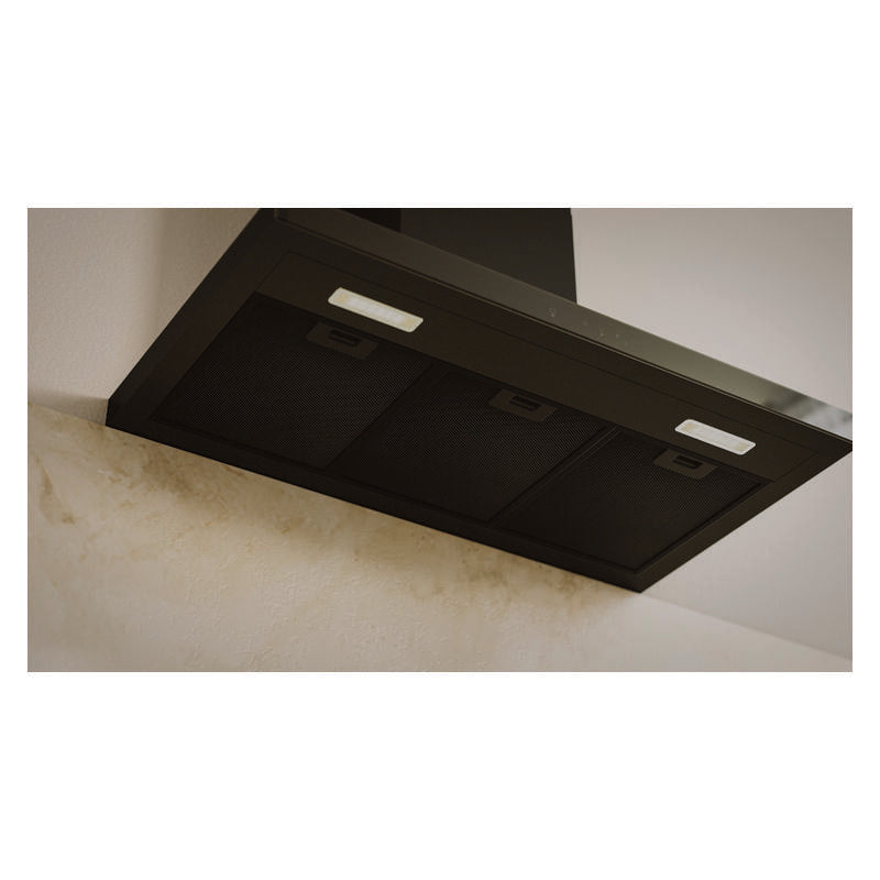 Haier 90cm 600 Series Box Chimney Wall Rangehood, Hood to Hob - Black