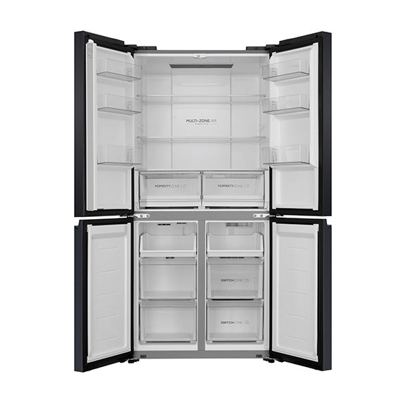 Haier 463L Quad Door Fridge Freezer - Black (600 Series)