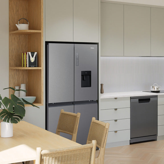 Haier 508L Quad Door Fridge Freezer with Water Dispenser - Satina (600 Series)