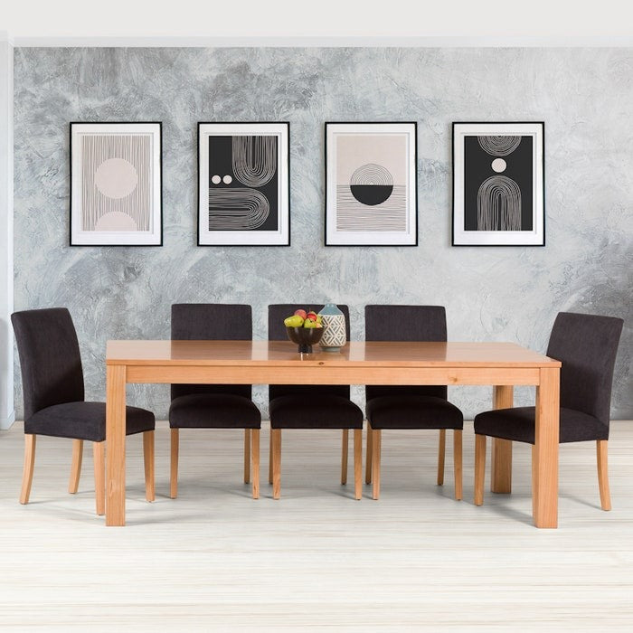 Hamilton 210cm Timber Dining Table - Messmate/Natural