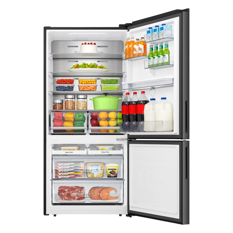 Hisense 500L PureFlat Bottom Mount Fridge - Dark Steel