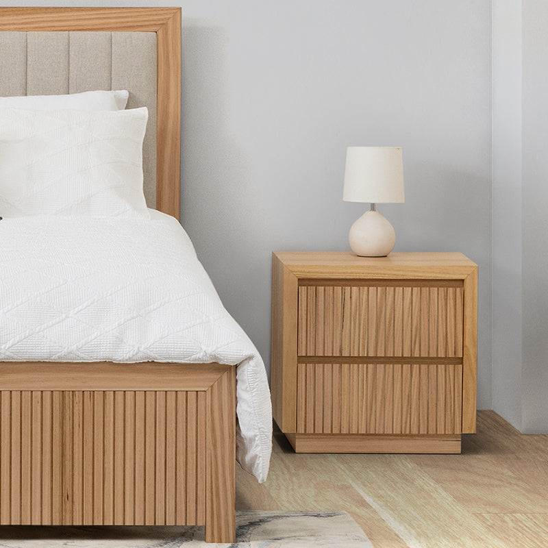 Madeline 2 Drawer Bedside Table - Mountain Ash Natural