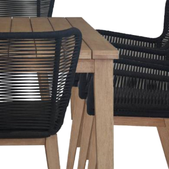 Marrakesh 9 Piece Outdoor Timber Dining Setting - Natural/Black