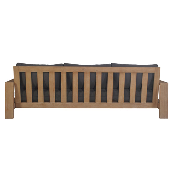 Marrakesh Outdoor 3 Seater Timber Sofa - Natural/Charcoal