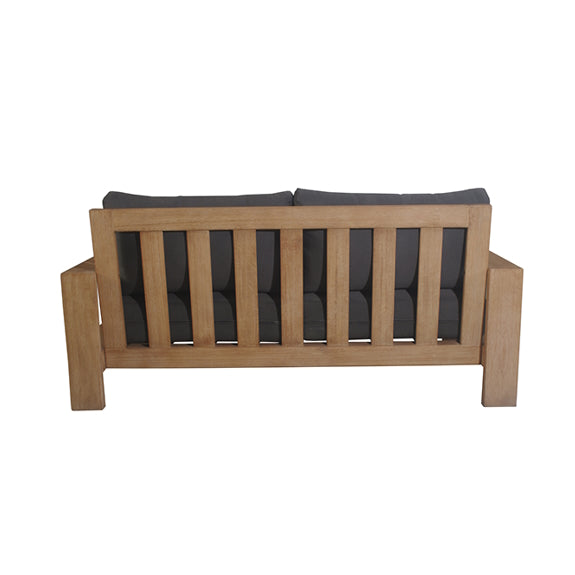 Marrakesh Outdoor 2 Seater Timber Sofa - Natural/Charcoal
