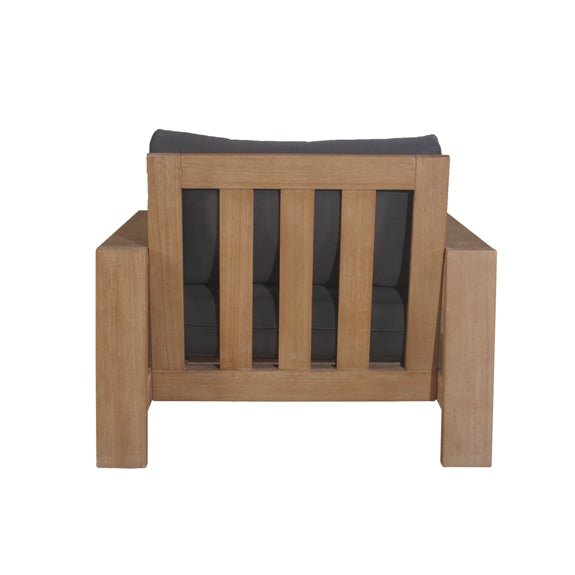 Marrakesh Outdoor 1 Seater Timber Armchair - Natural/Charcoal