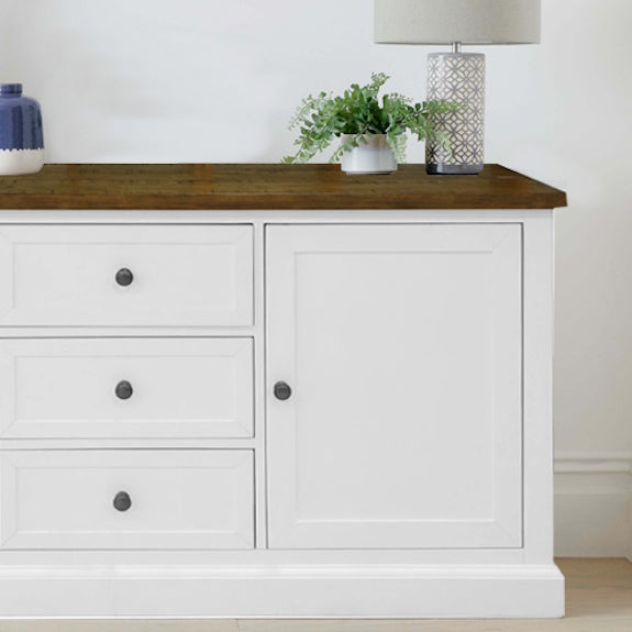 Montreal 1650mm Timber Buffet - Oak/White