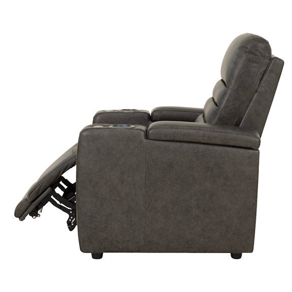 Quentin Electric Recliner Leather Armchair - Black