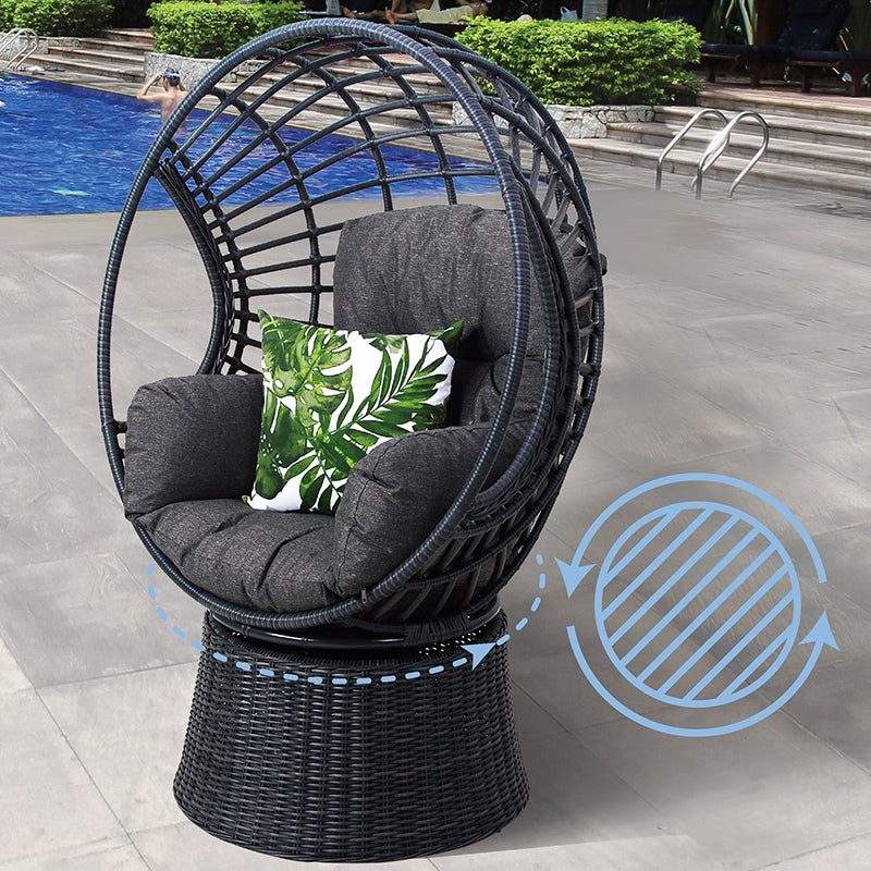 Robin Outdoor Swivel Egg Chair - Castle Grey/Grey