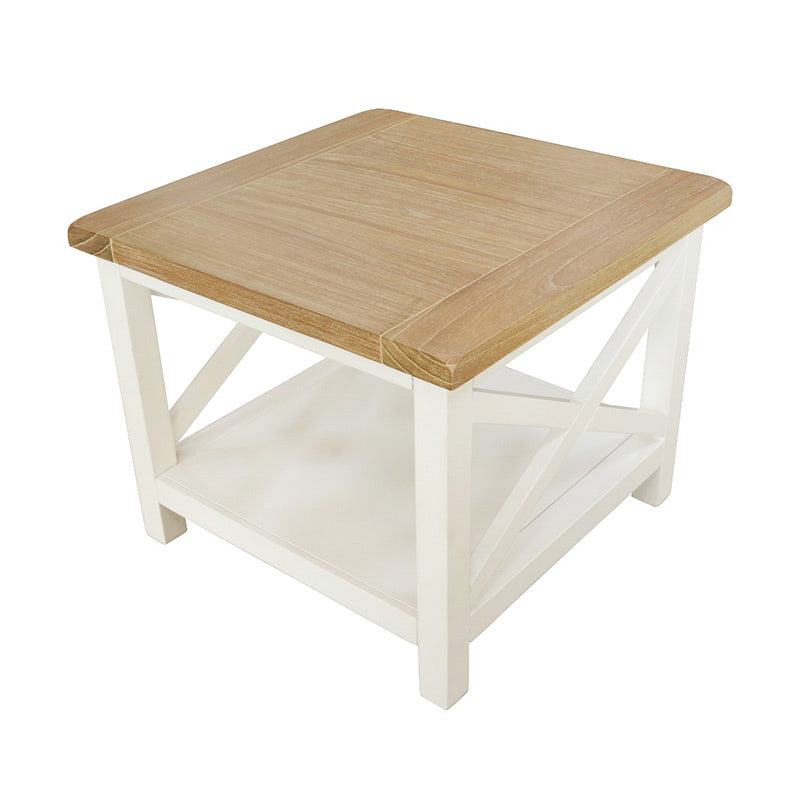 Shellwood Timber Lamp Table - Light Oak/White