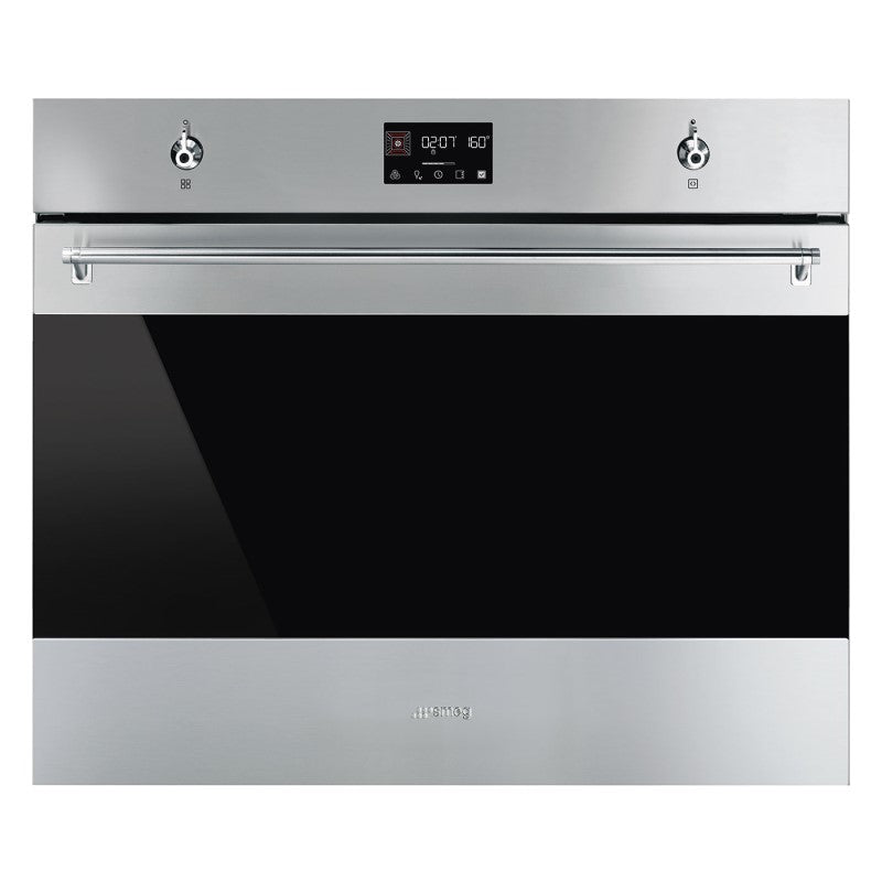 Smeg 70cm Pyrolytic 90L Oven with Clock - Stainless Steel