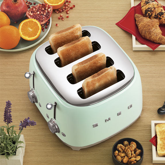 Smeg Retro Style 4 Slice Toaster - Pastel Green