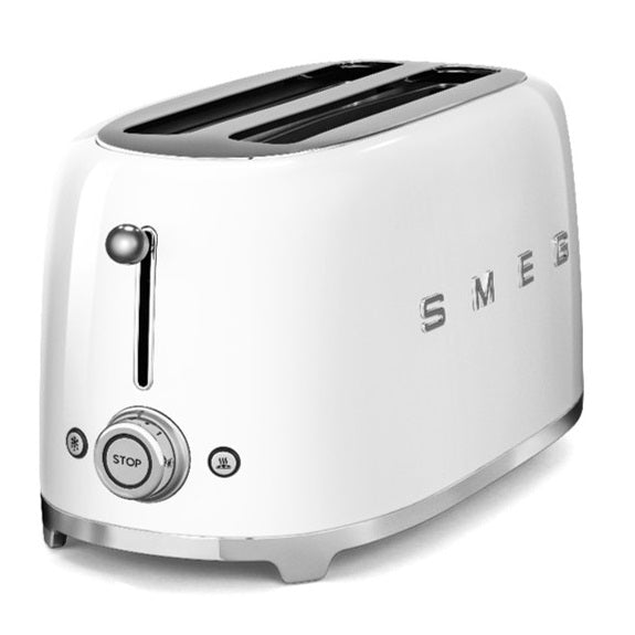 Smeg Retro Style 4 Slice Toaster Extra Wide - White