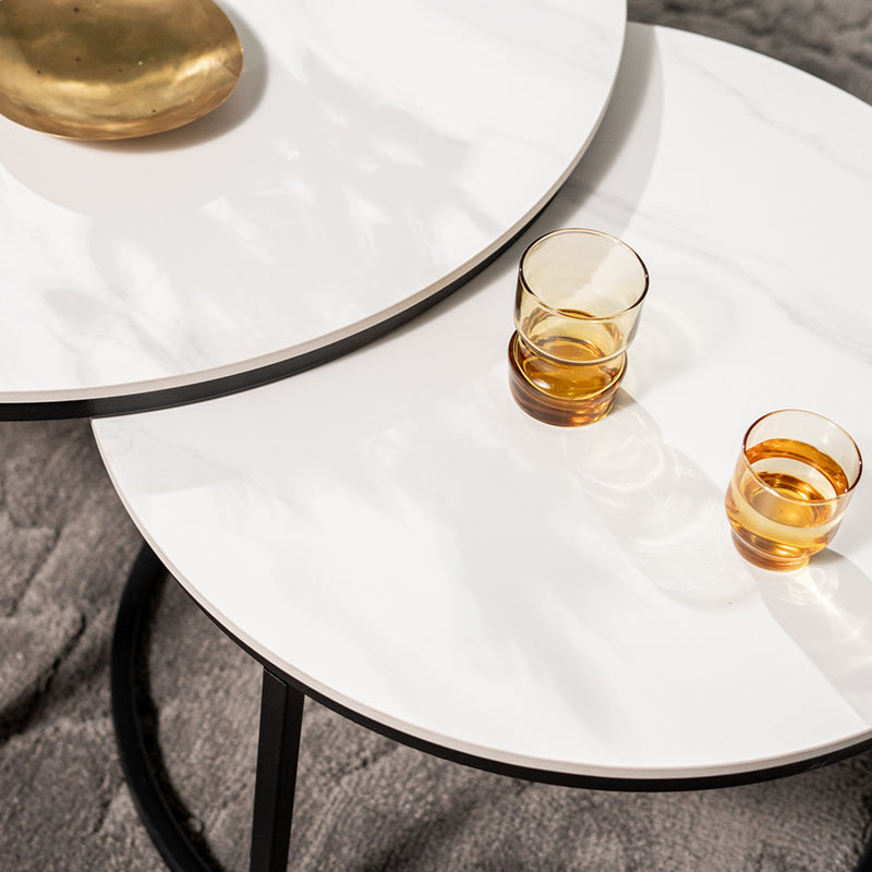 Snow Coffee Table Set - Snow White/Black
