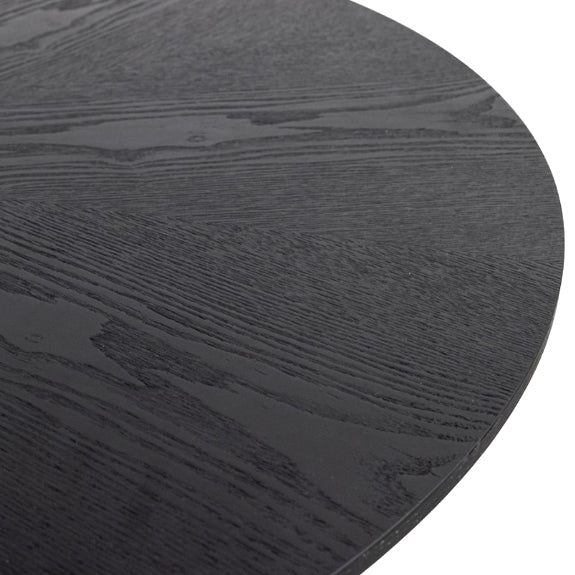 Spin 100cm Round Timber Dining Table - Black