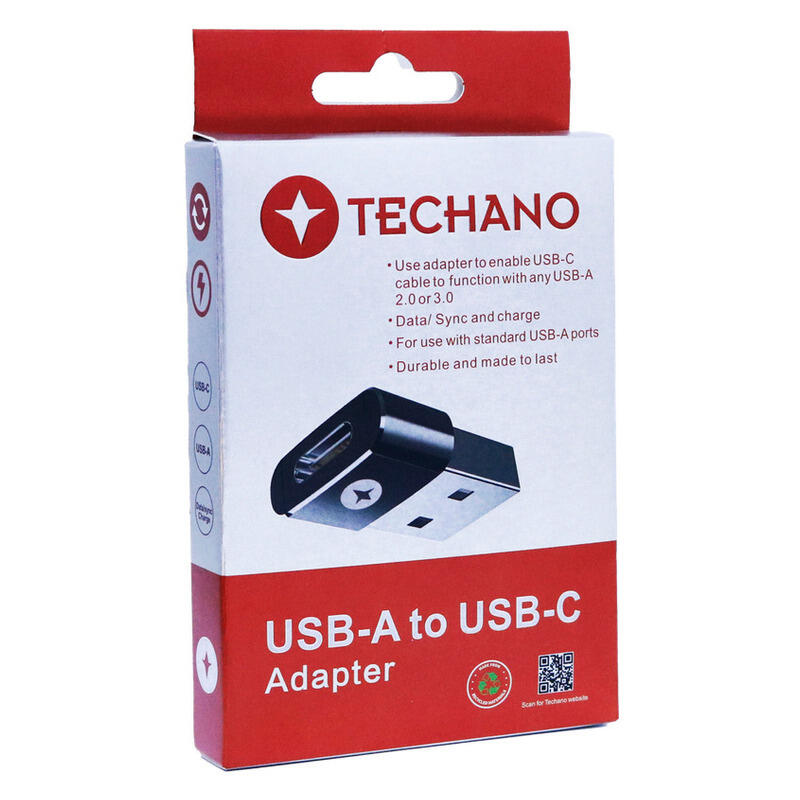 Techano USB-A to USB-C Adapter - Black