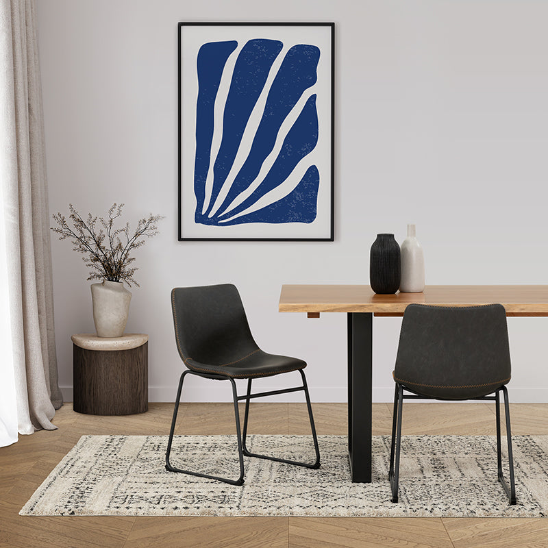 Vincent Dining Chair - Charcoal/Orange Stitch