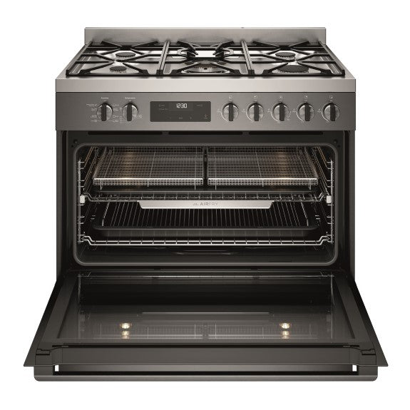 Westinghouse 90cm Dual Fuel Freestanding Cooker - Dark Stainless Steel