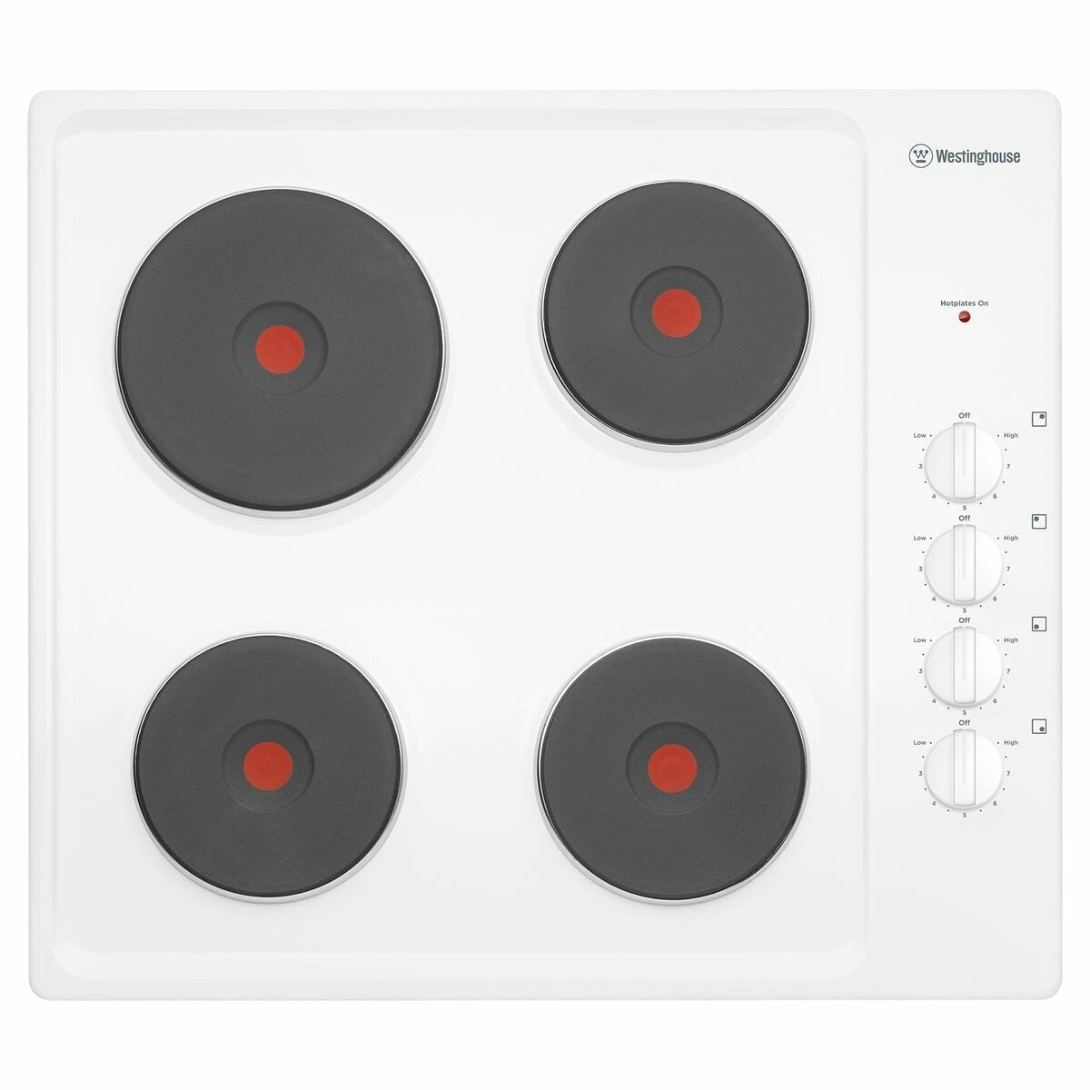 Westinghouse 60cm Electric Solid Cooktop - White