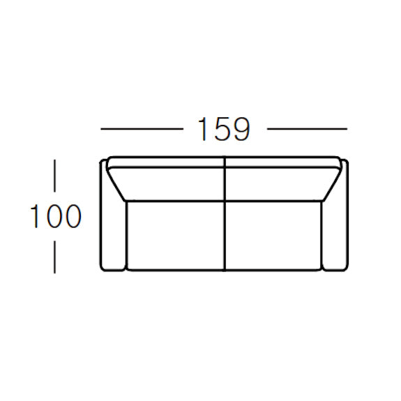 Willow 2 Seater Fabric Sofa - Dark Grey
