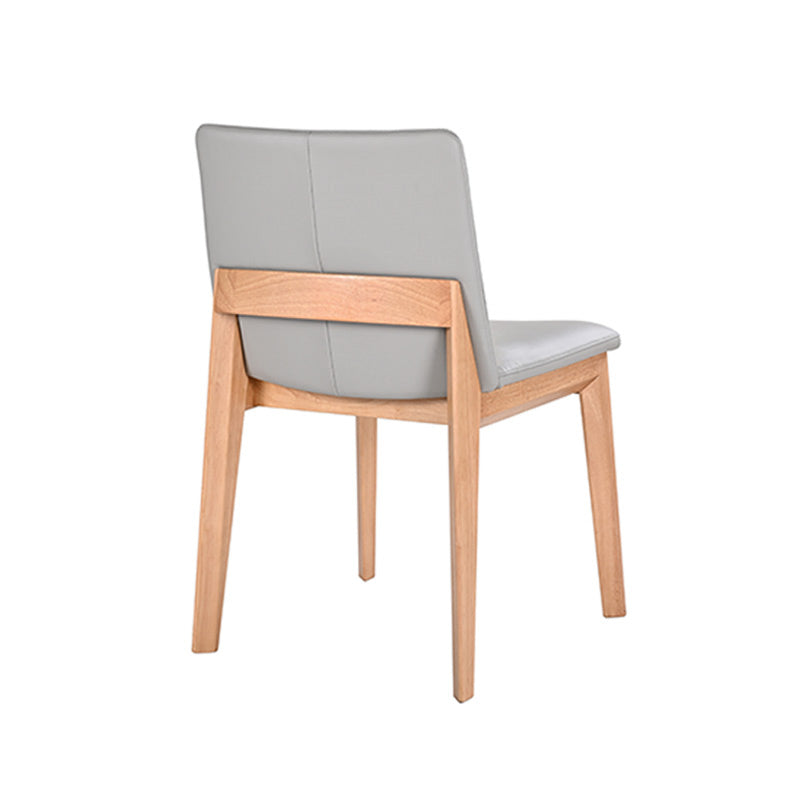 Wilson Leather Dining Chair - Grey/Timber