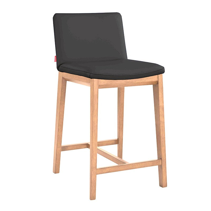 Wilson Leather Bar Stool - Grey/Natural