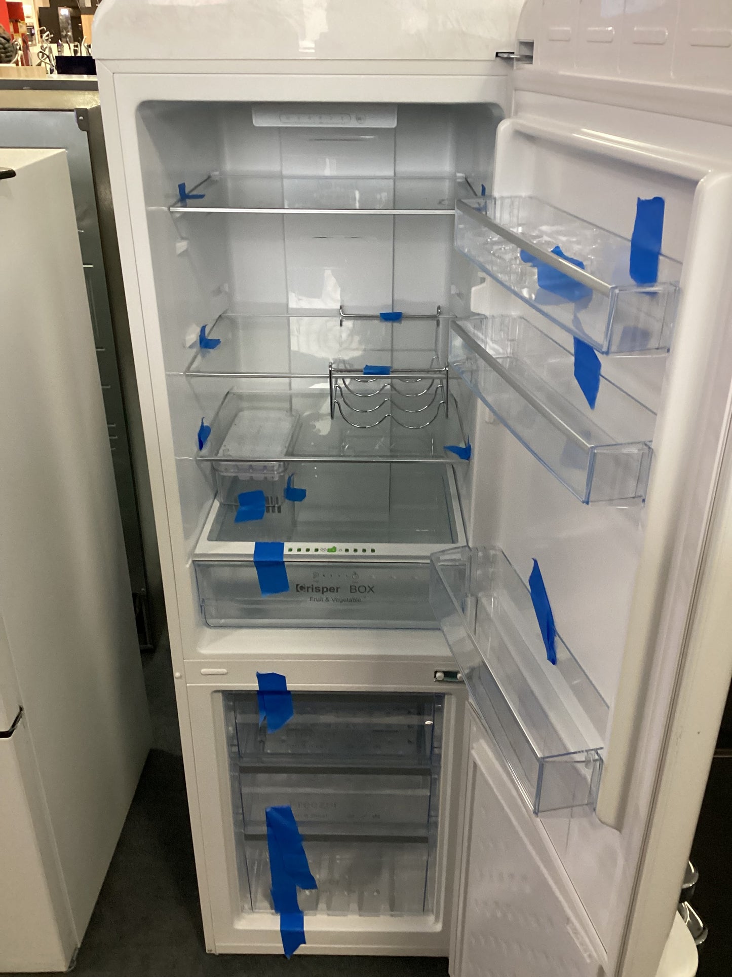 CHiQ 231L Bottom Mount Fridge Freezer - White (Retro Style)