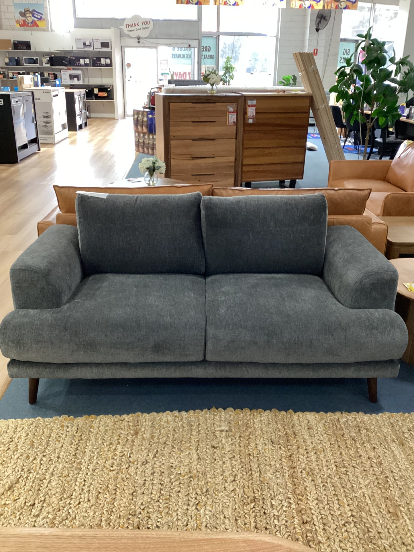 Bianca 2 Seater Fabric Sofa - Dark Grey