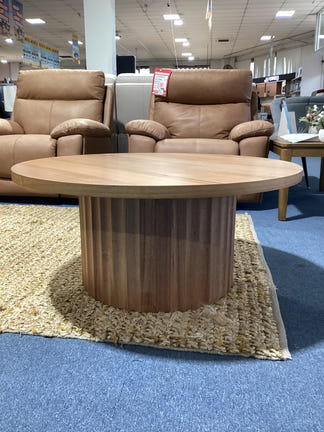 Caesar Round Timber Coffee Table - Messmate/Natural