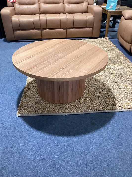 Caesar Round Timber Coffee Table - Messmate/Natural