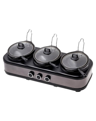 Westinghouse 3x2.5-Litre 3-Pot Slow Cooker - Black Stainless Steel